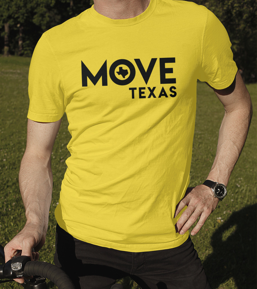 MOVE Texas Voter Engagement Logo Yellow Background T-Shirt