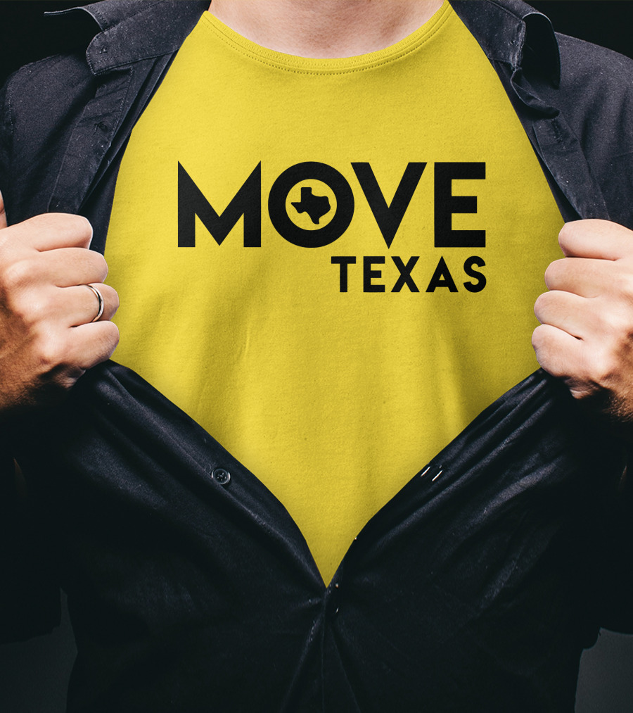 MOVE Texas Voter Engagement Logo Yellow Background T-Shirt