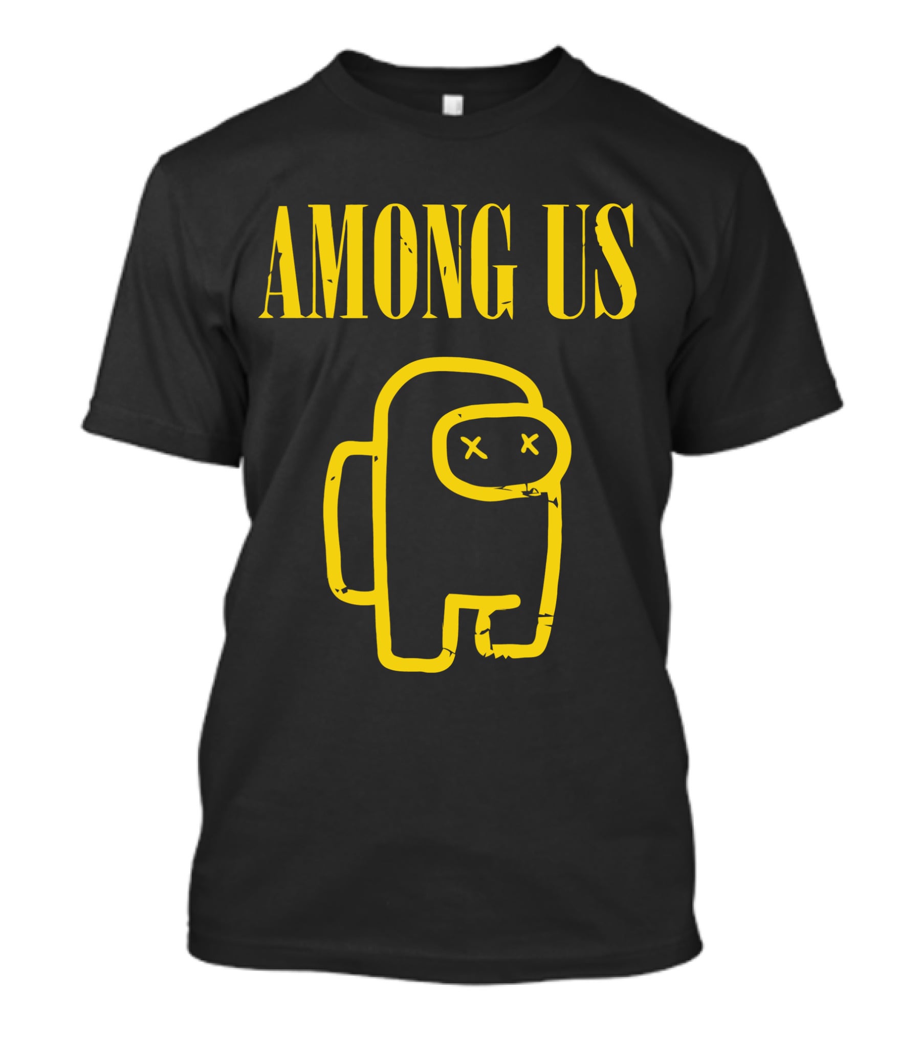 AMONG US Yellow Character Outline With X Eyes T-Shirt