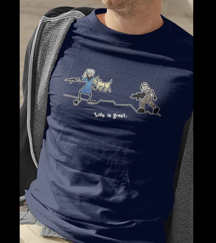 Life Is Great Stick Figure Adventure T-Shirt