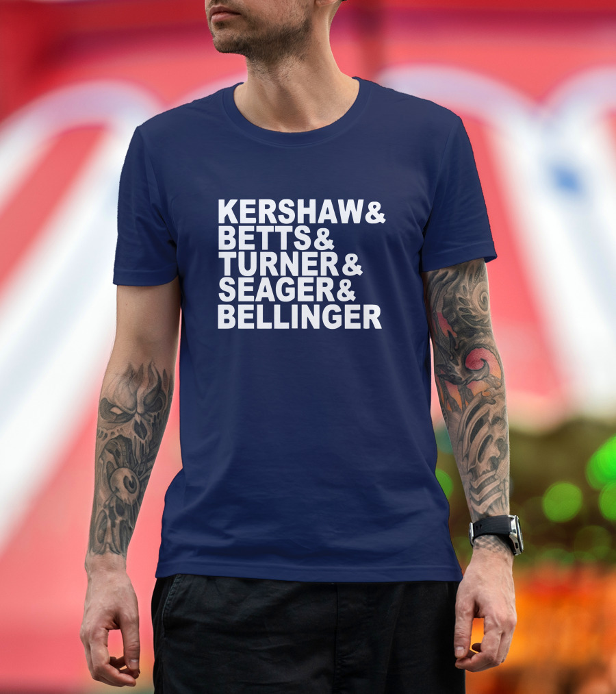Kershaw Betts Turner Seager Bellinger Dodgers Fab Five T-Shirt