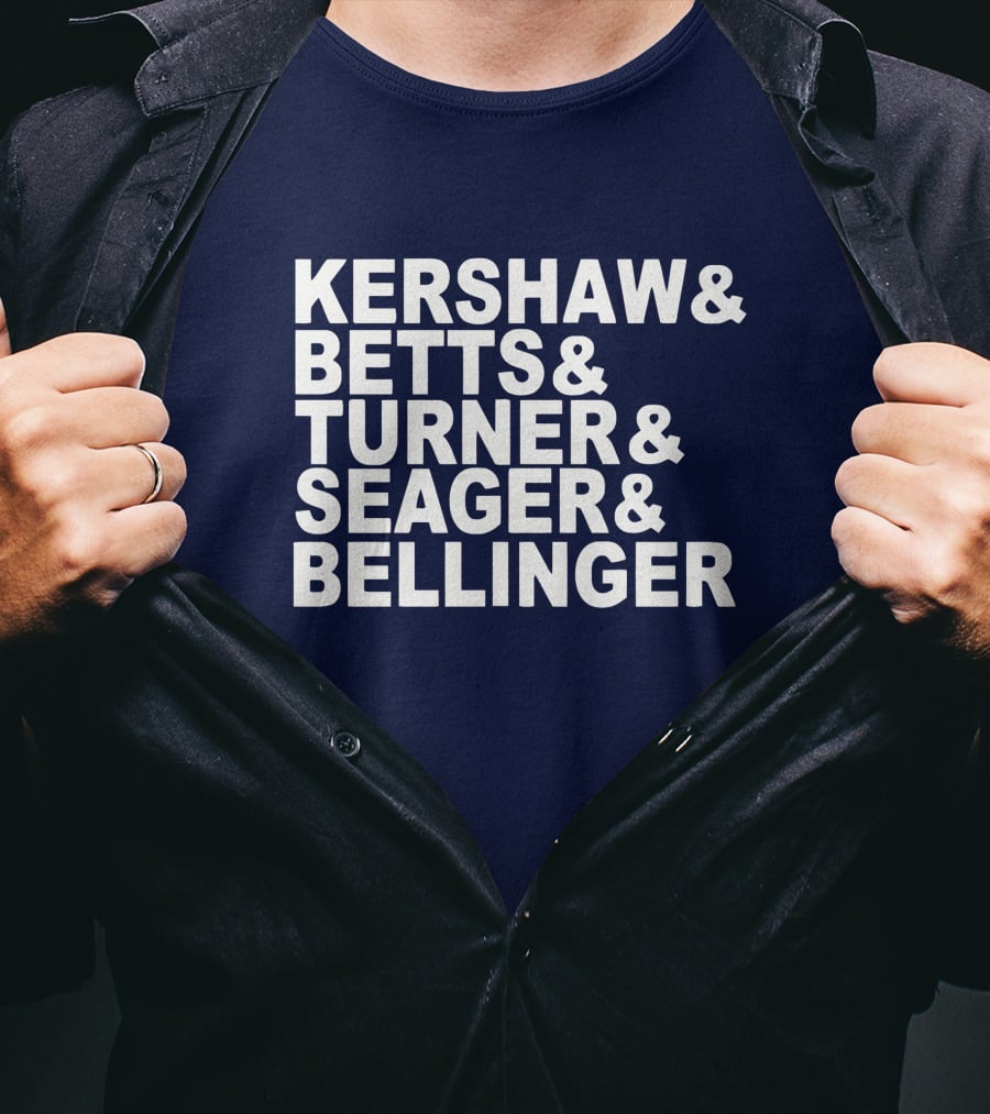 Kershaw Betts Turner Seager Bellinger Dodgers Fab Five T-Shirt