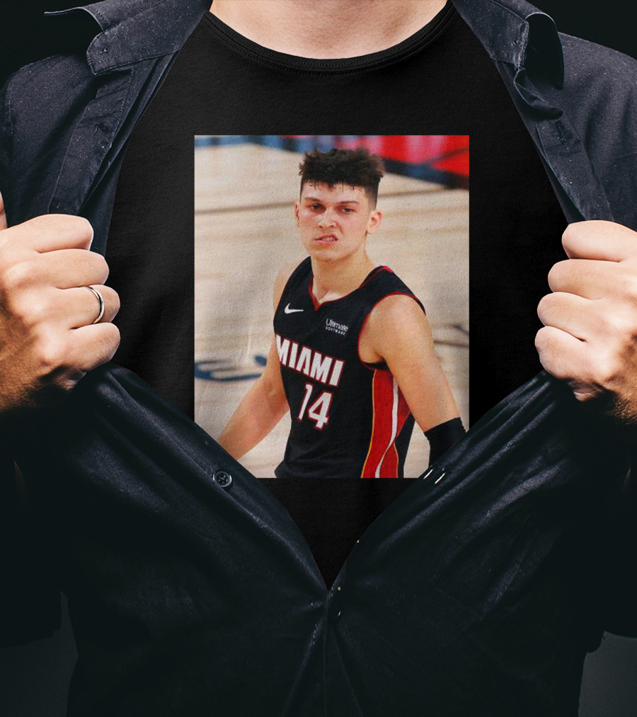 Miami 14 Tyler Herro Snarl Basketball Moment T-Shirt
