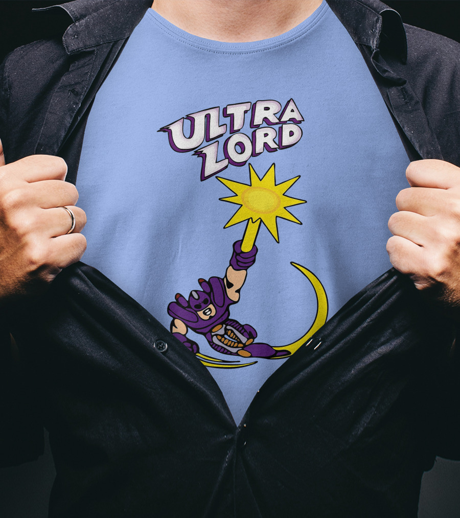 Ultra Lord Heroic Superhero Holding Star Power Burst T-Shirt