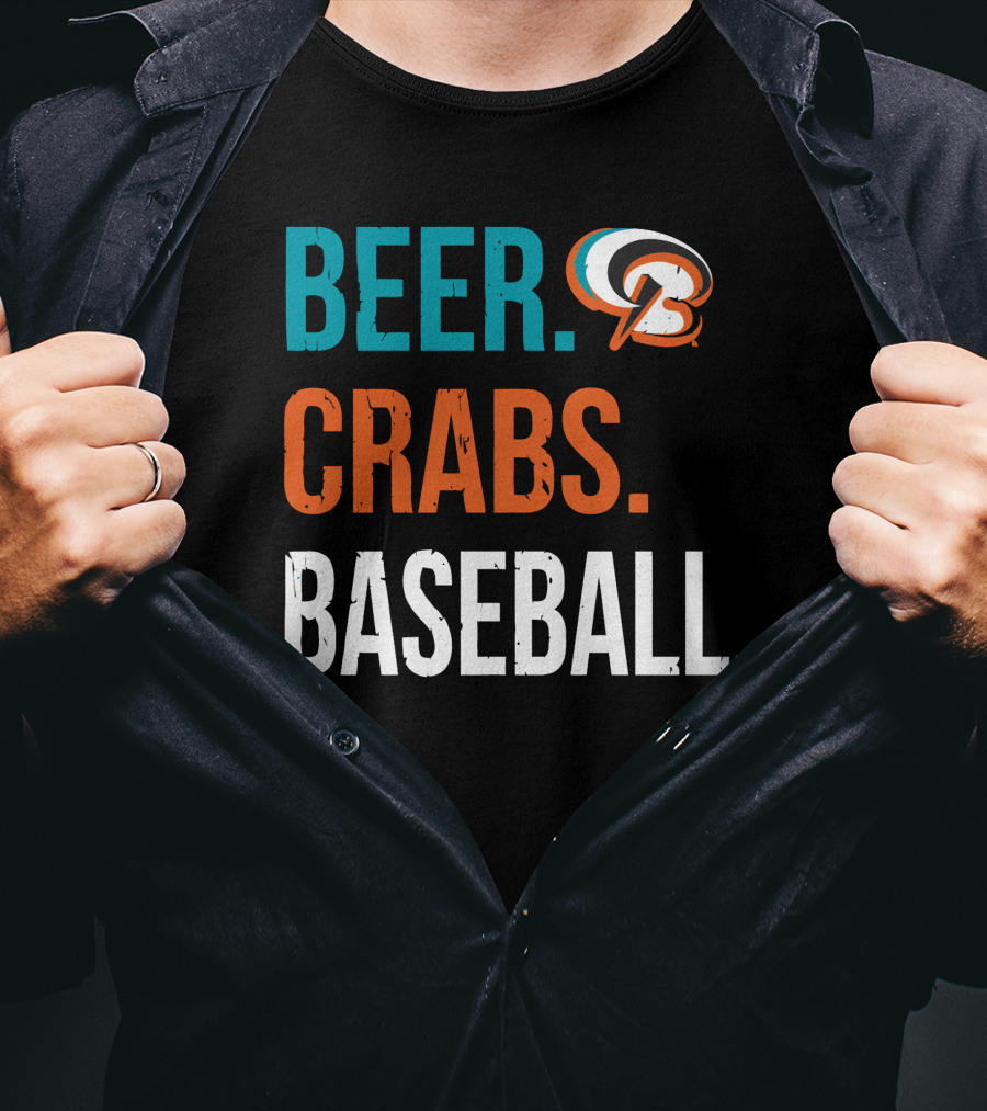 Beer Crabs Baseball Baltimore Orioles Logo Letter B T-Shirt