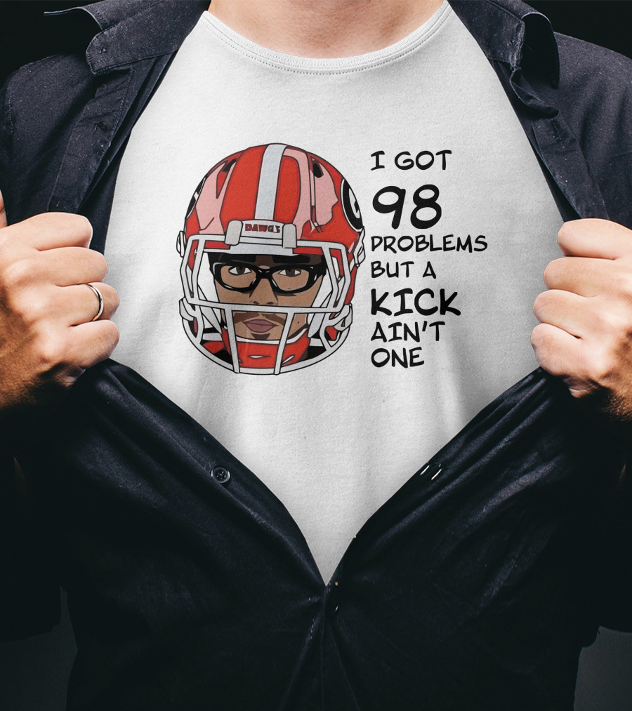 I Got 98 Problems But A Kick Ain't One Rodrigo Blankenship Football Helmet T-Shirt
