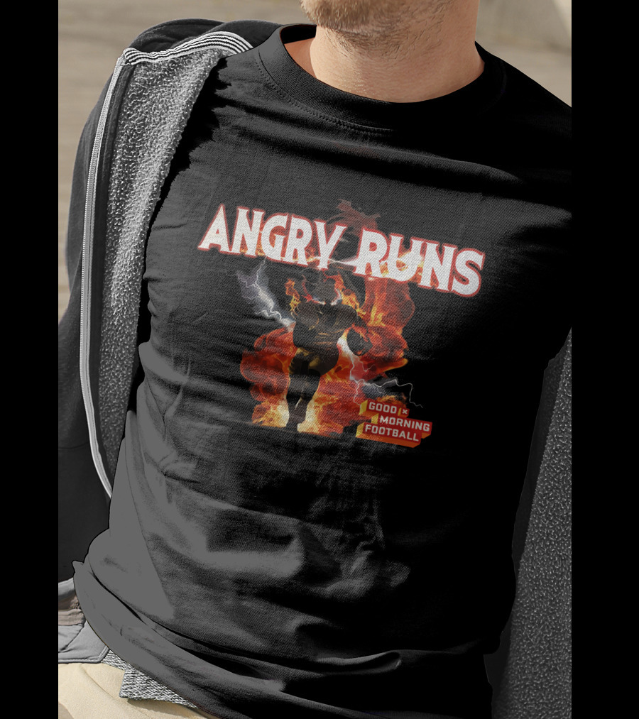 Angry Runs Good Morning Football Fire And Lightning Charge T-Shirt