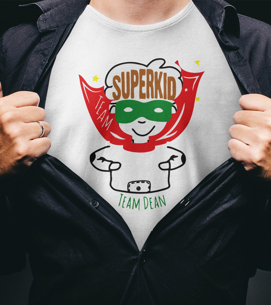 Superkid Team Dean Hero Mask Cape Stars T-Shirt