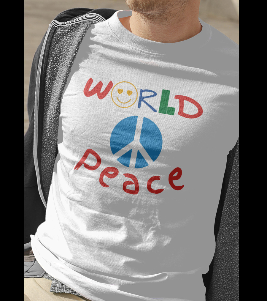 WORLD Peace Smiley Face With Peace T-Shirt