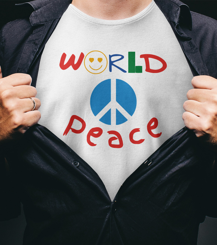 WORLD Peace Smiley Face With Peace T-Shirt
