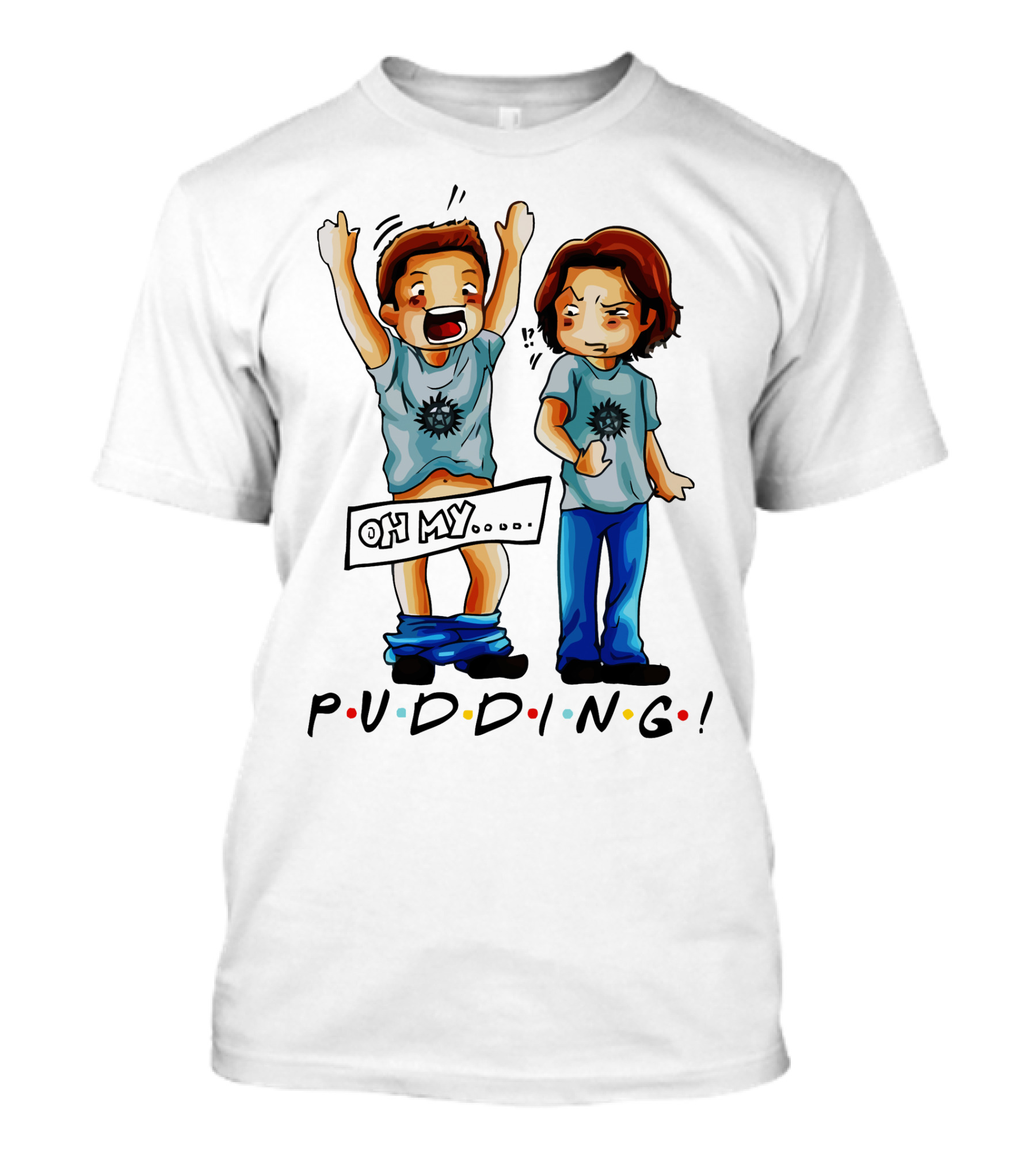 Supernatural Oh My Pudding Comic Characters T-Shirt