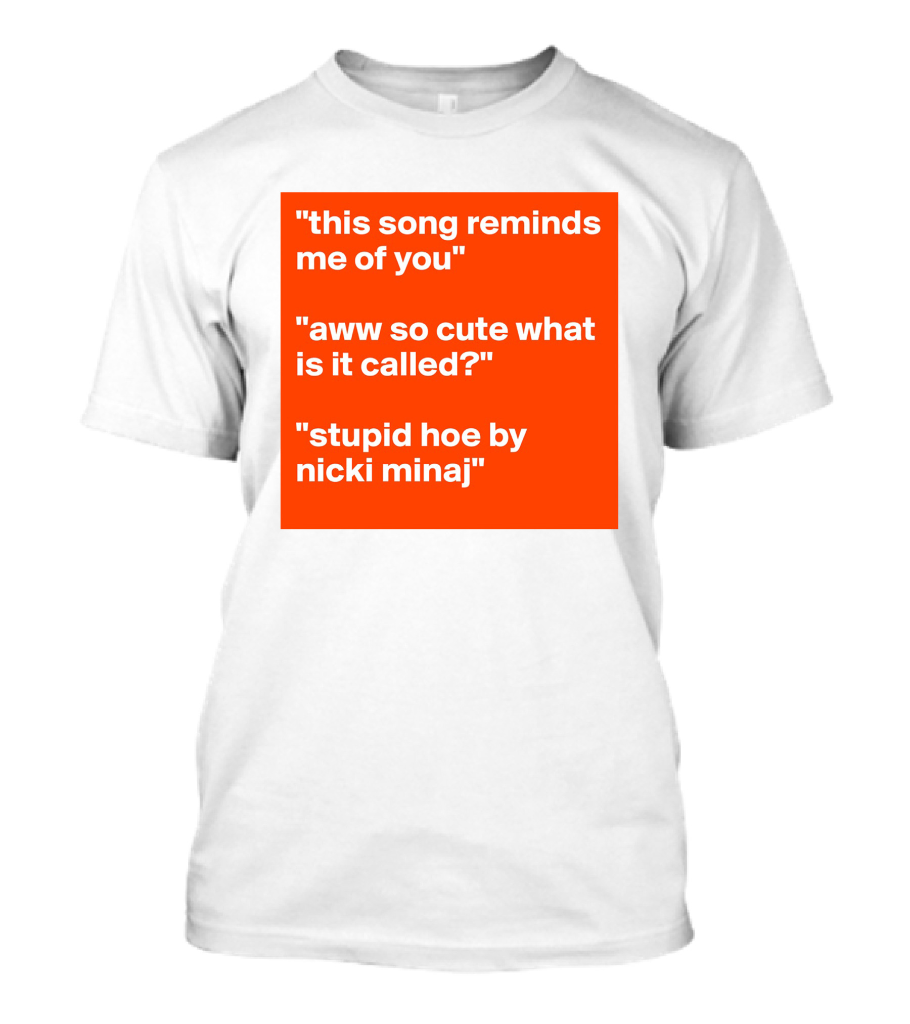 This Song Reminds Me Of You Aww So Cute What Is It Called Stupid Hoe By Nicki Minaj T-Shirt