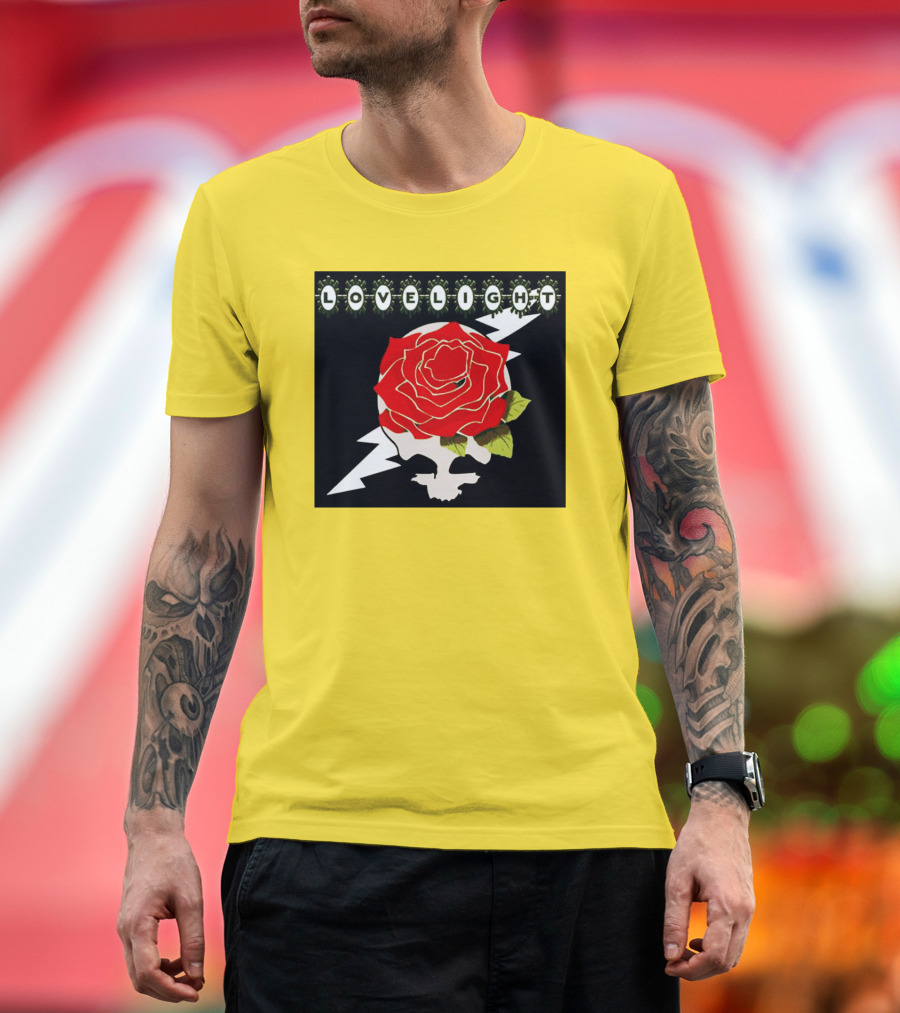 Lovelight Rose Skull with Lightning Bolt T-Shirt