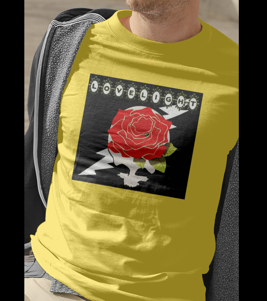 Lovelight Rose Skull With Lightning Bolt T-Shirt