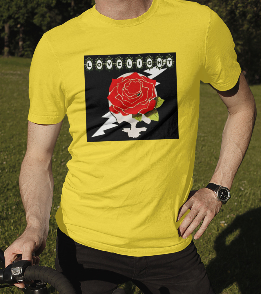Lovelight Rose Skull With Lightning Bolt T-Shirt