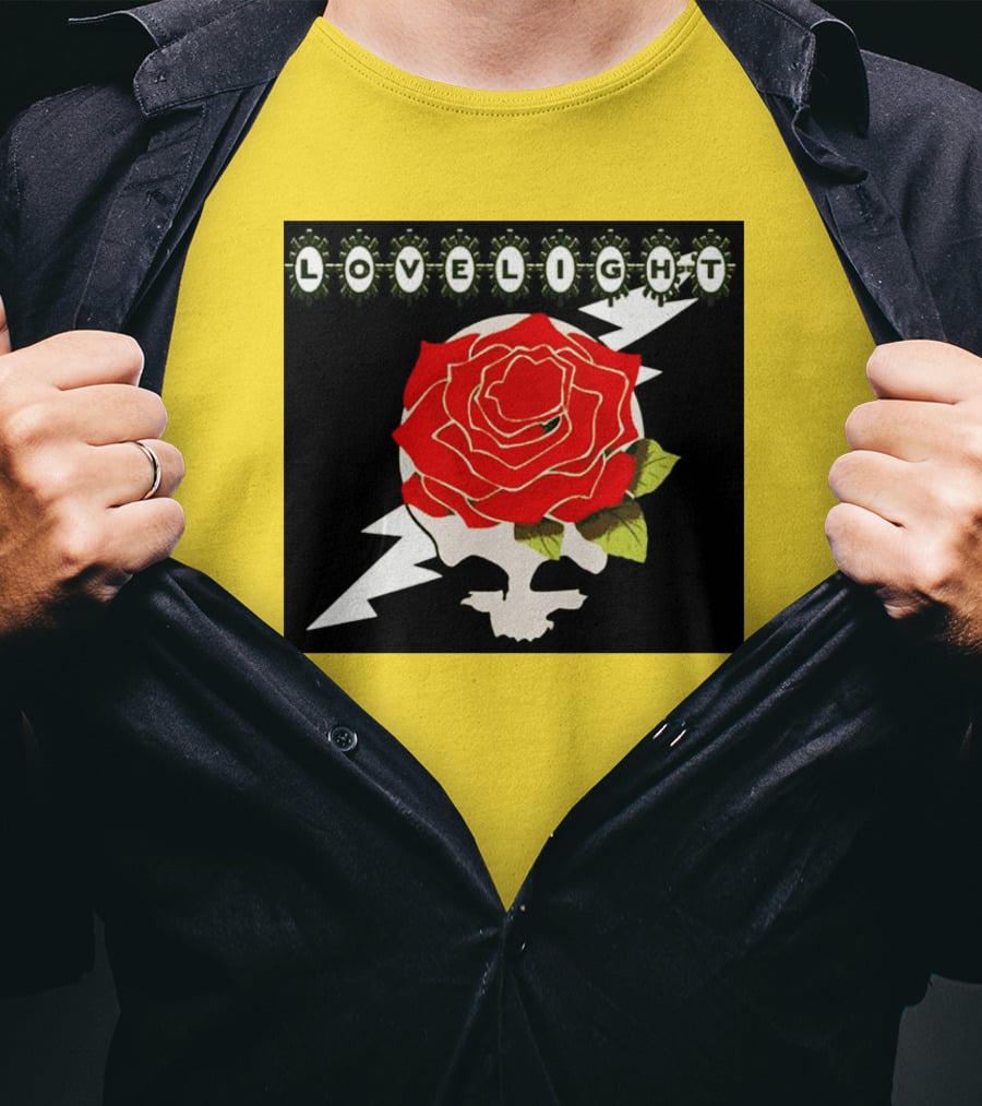 Lovelight Rose Skull With Lightning Bolt T-Shirt