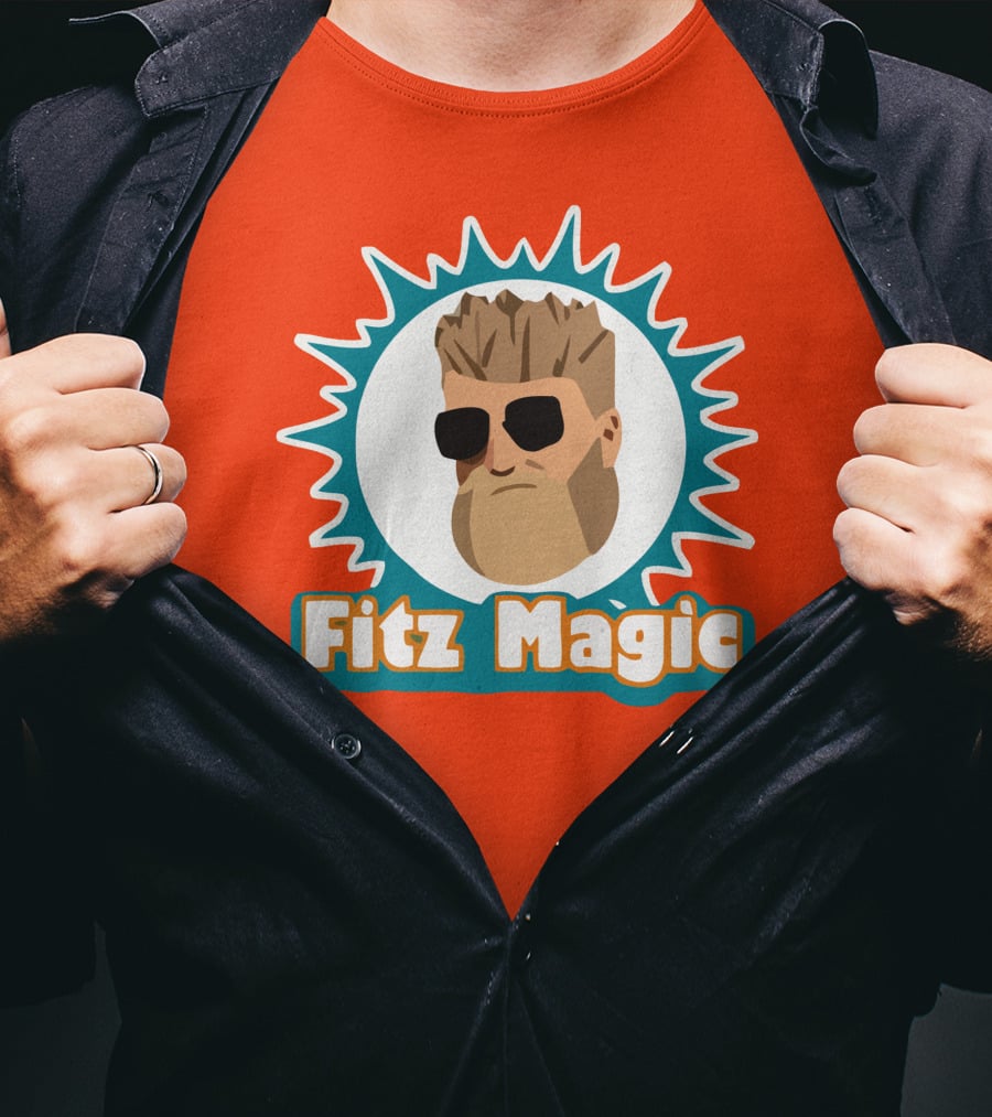 Fitzmagic Miami Dolphins Bearded Icon With Sunglasses T-Shirt