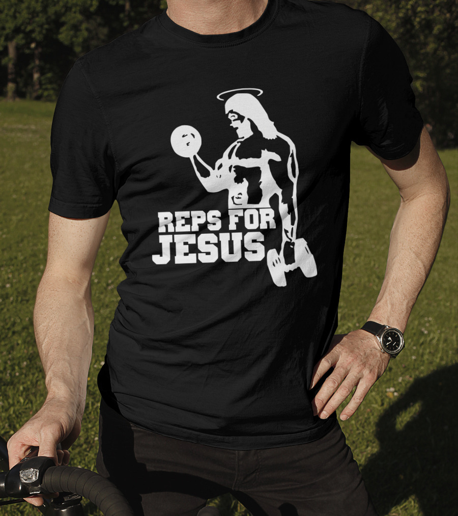 Reps For Jesus Weightlifting Motivational Fitness T-Shirt