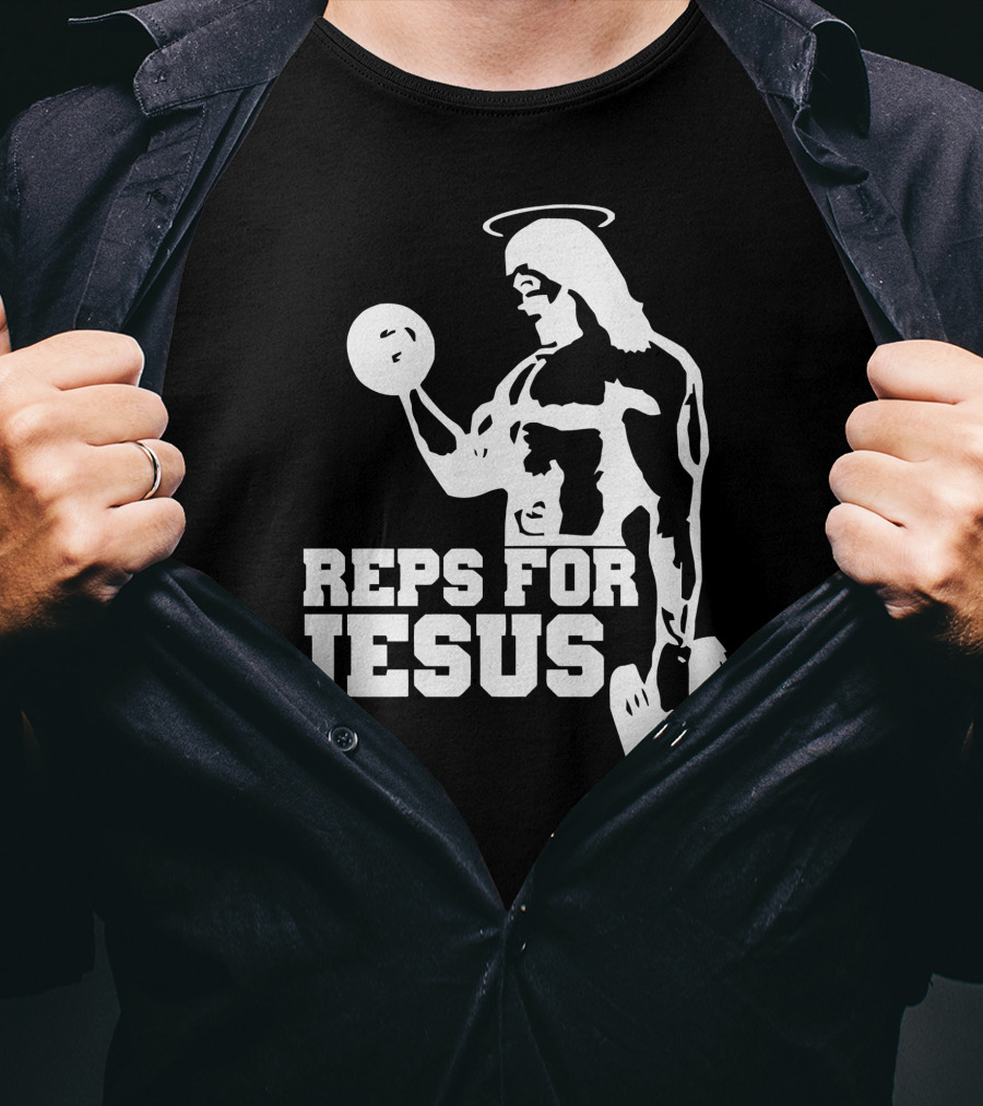 Reps For Jesus Weightlifting Motivational Fitness T-Shirt