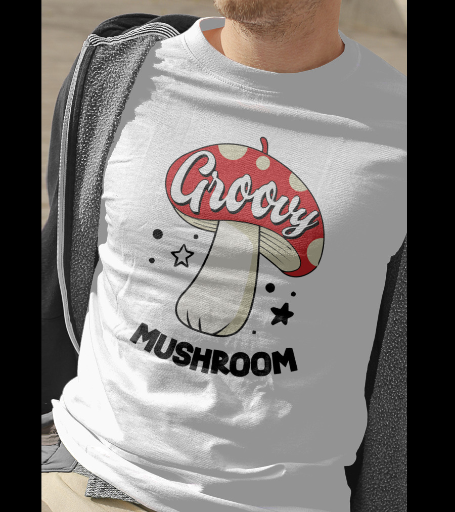 Groovy Mushroom Retro Polka Dot Star Fun T-Shirt