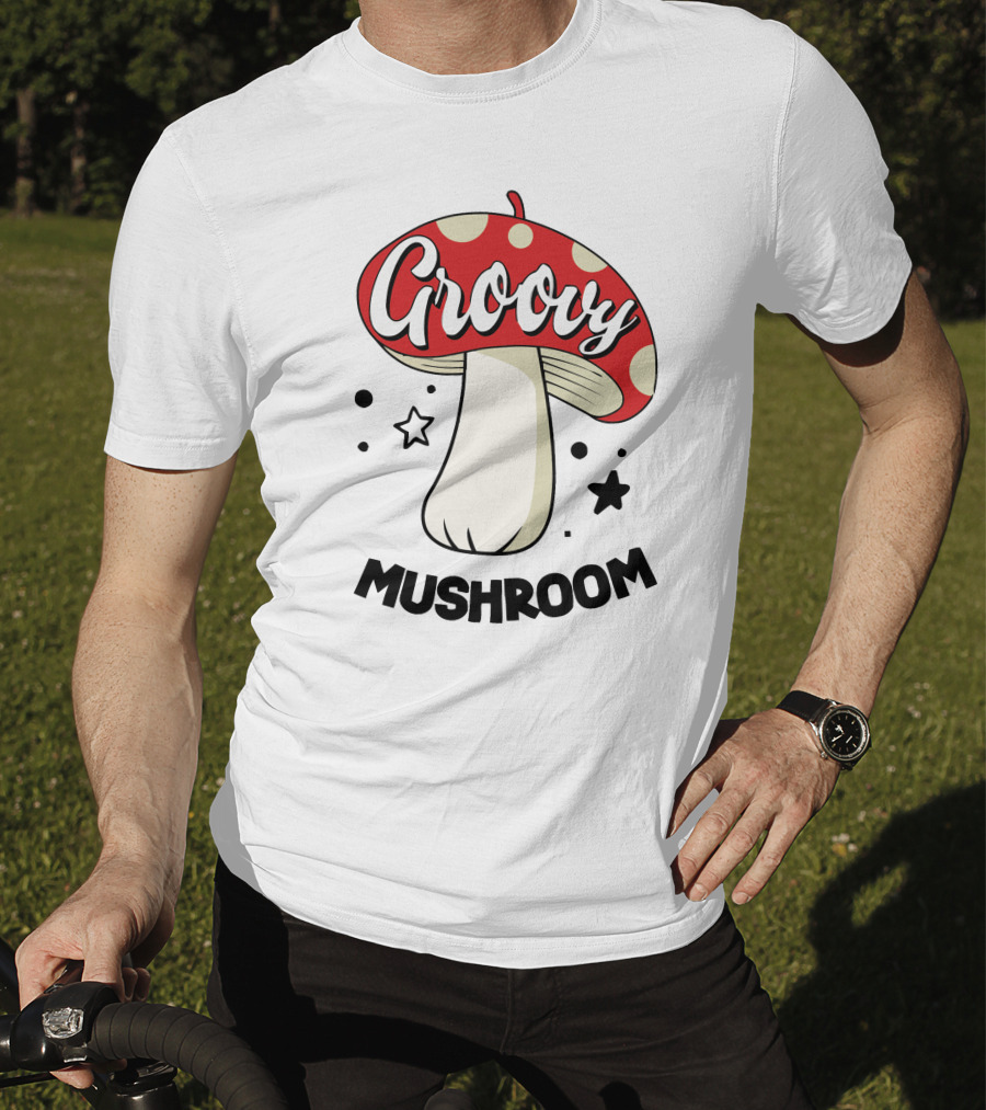 Groovy Mushroom Retro Polka Dot Star Fun T-Shirt
