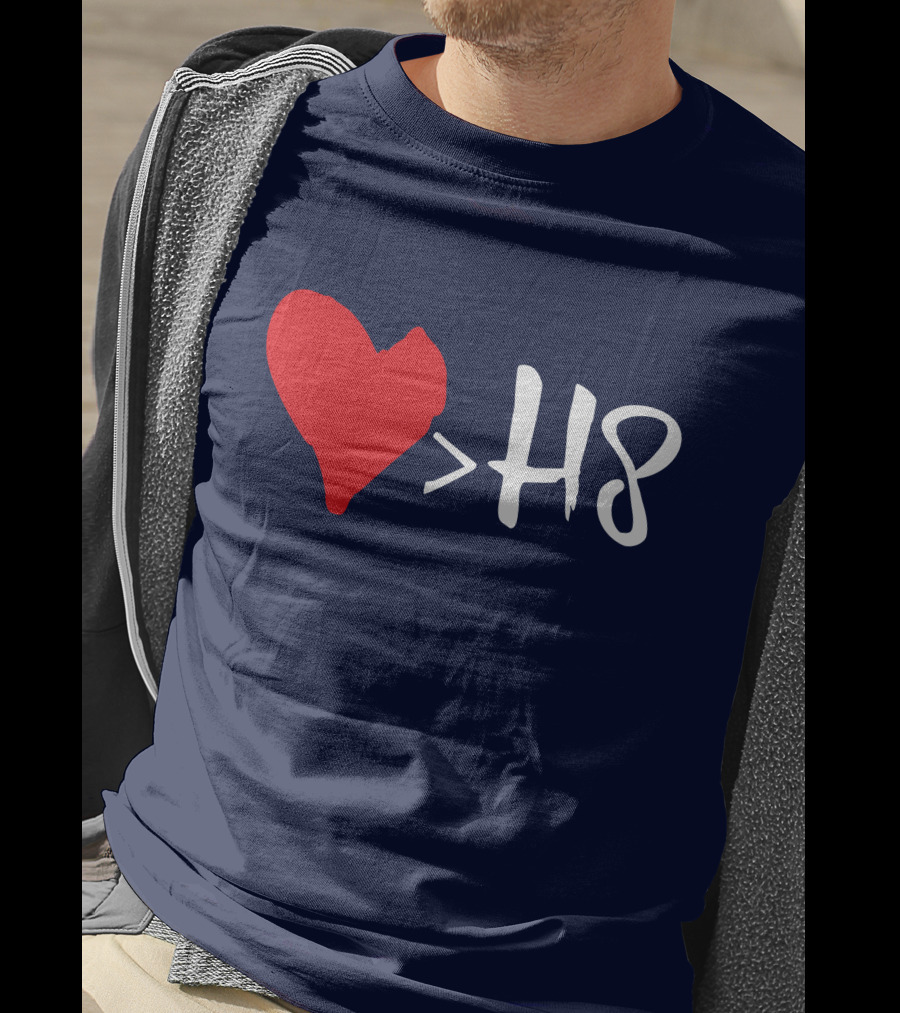 Love Heart Symbol Greater Than H8 T-Shirt