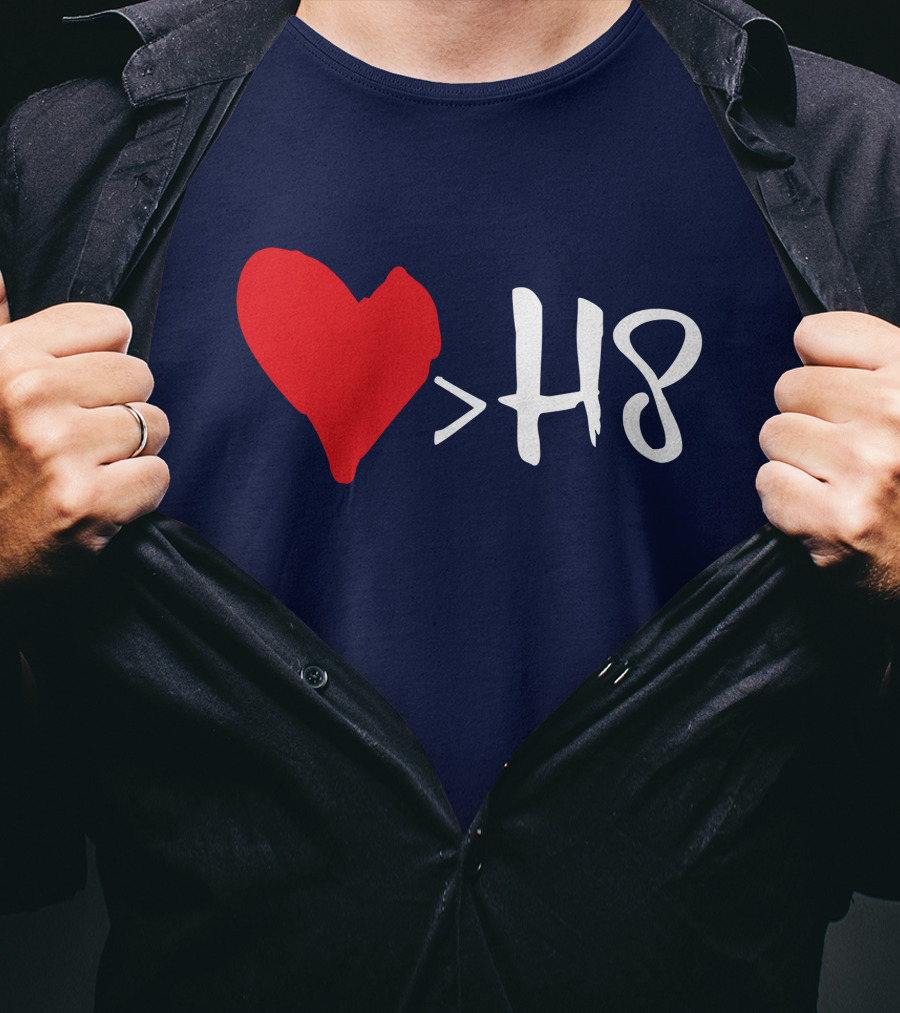 Love Heart Symbol Greater Than H8 T-Shirt