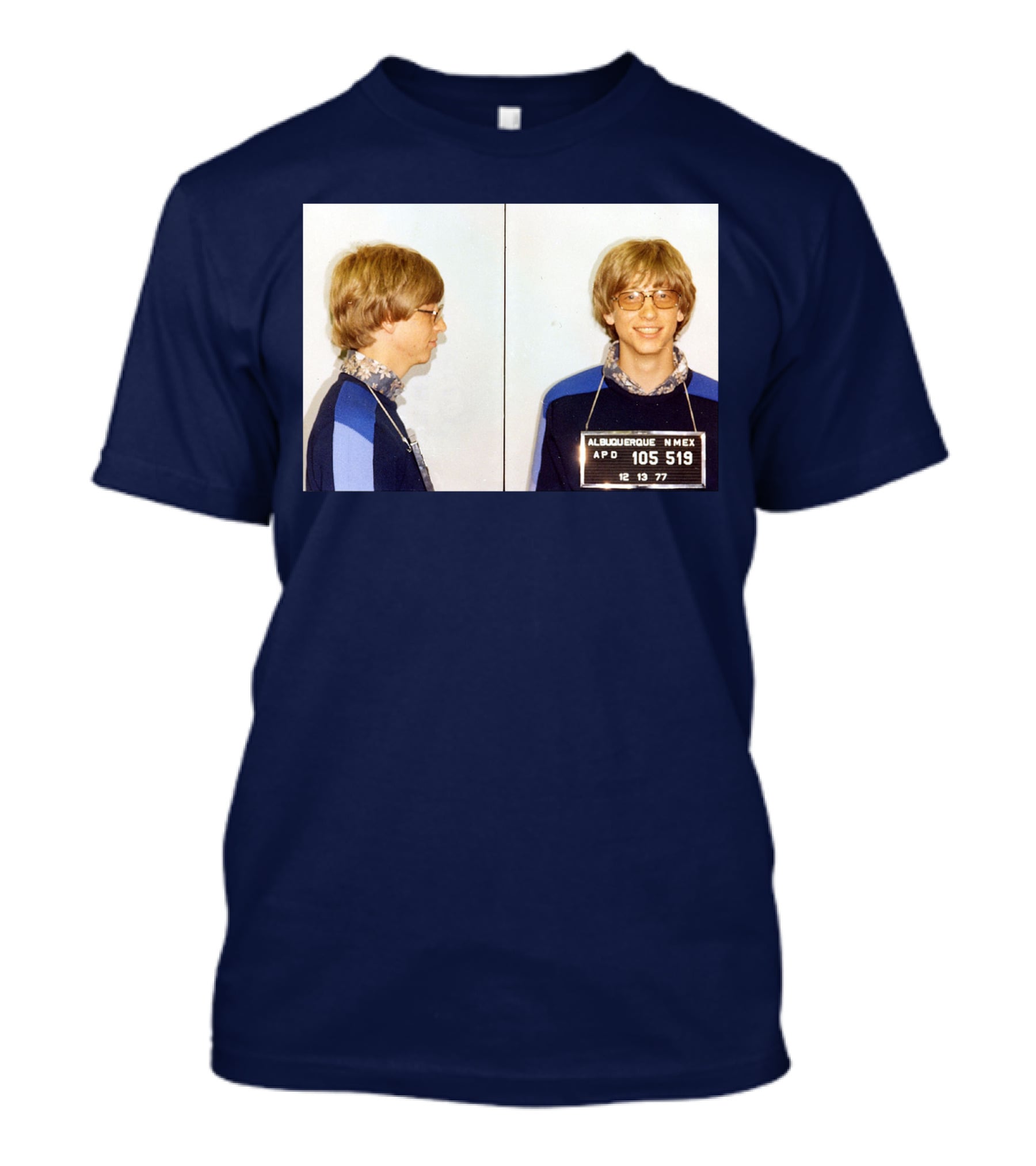 Bill Gates Albuquerque Mugshot 1977 T-Shirt