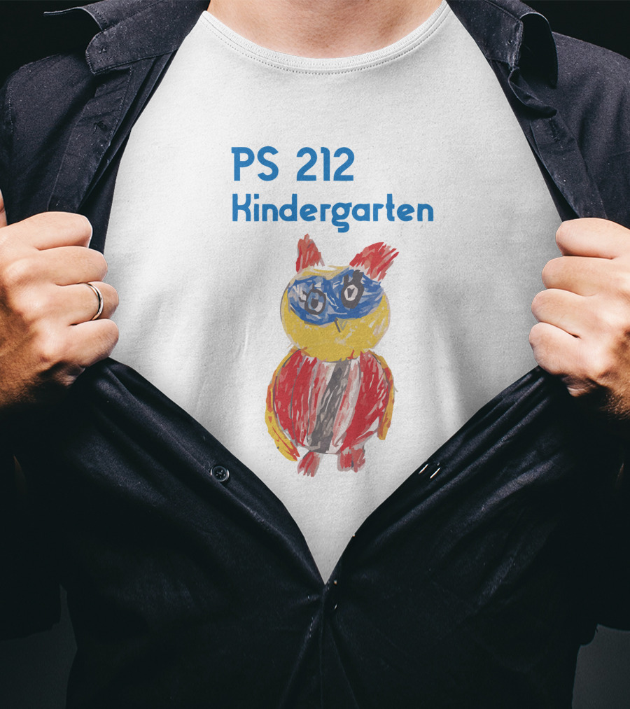 PS 212 Kindergarten Colorful Owl Drawing T-Shirt