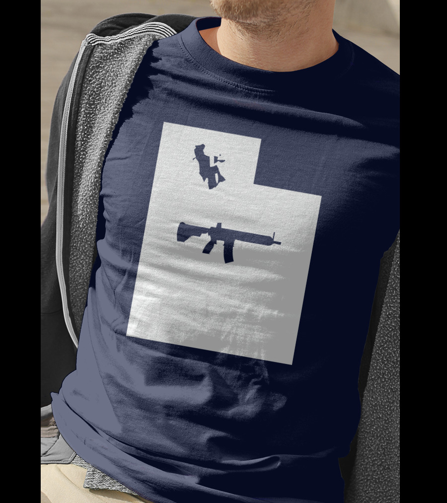 Keep Utah Tactical AR-15 Rifle And Skier In State T-Shirt