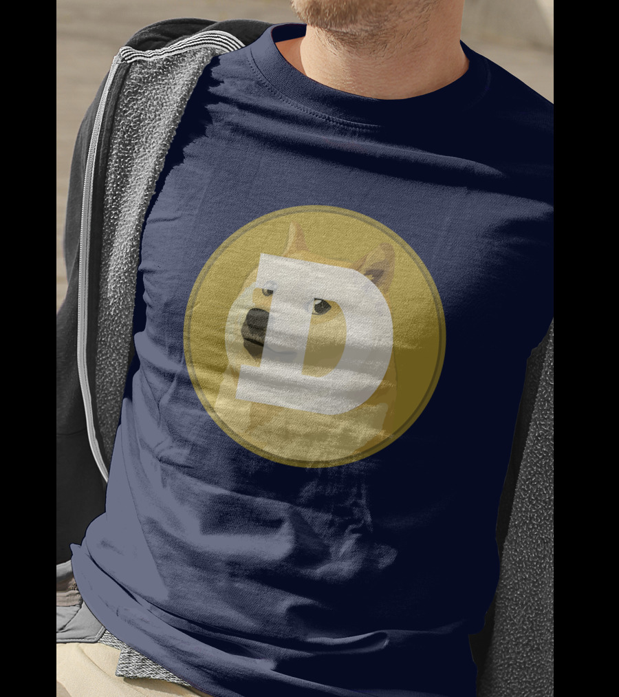 Dogecoin Dog Meme Cryptocurrency Icon D Letter T-Shirt