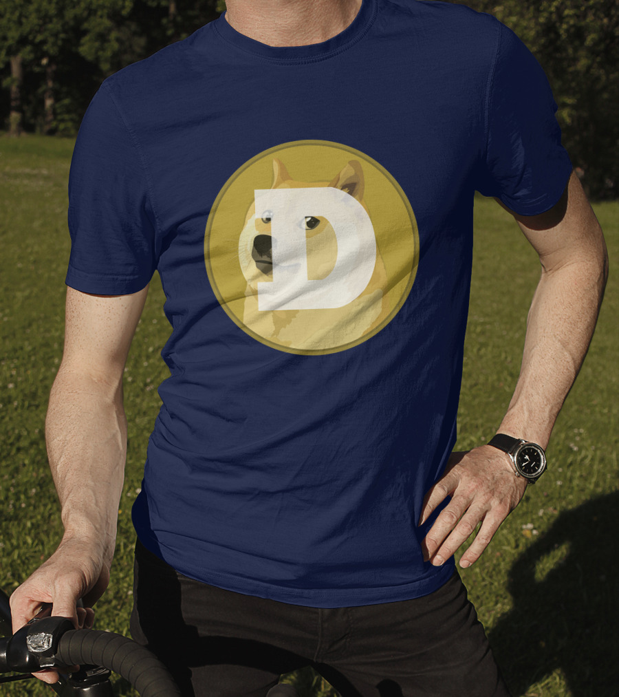 Dogecoin Dog Meme Cryptocurrency Icon D Letter T-Shirt