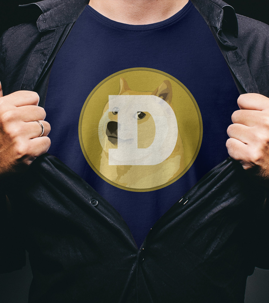 Dogecoin Dog Meme Cryptocurrency Icon D Letter T-Shirt