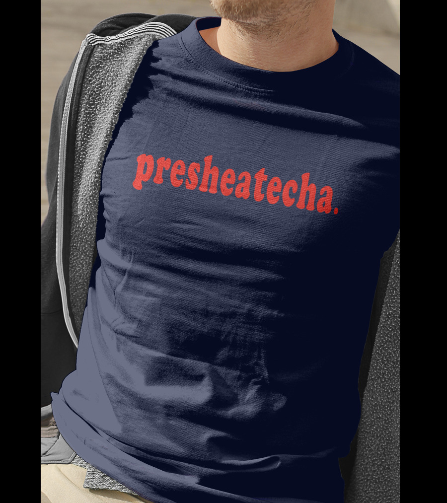 Presheatecha Thank You In Red Text On Dark Blue Background T-Shirt
