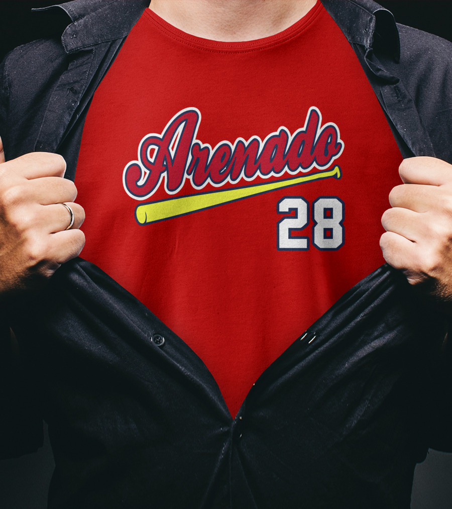 Arenado 28 Cardinals Baseball Bat Jersey T-Shirt
