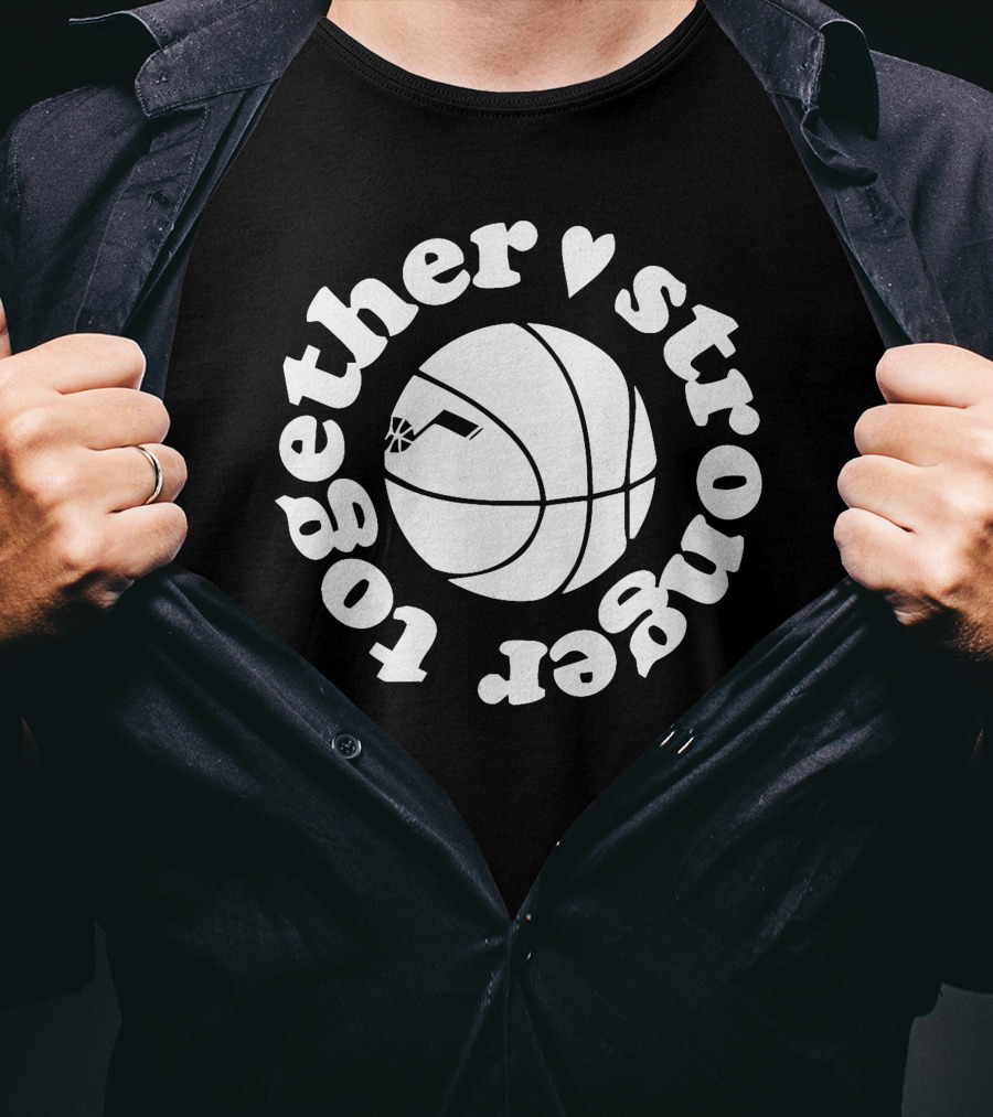 Stronger Together Utah Jazz Basketball Heart Black History Month T-Shirt