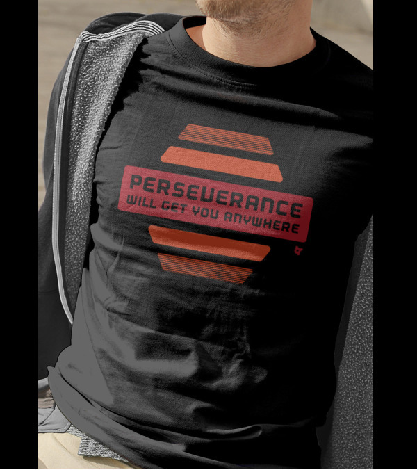 Perseverance Will Get You Anywhere Retro Stripes T-Shirt