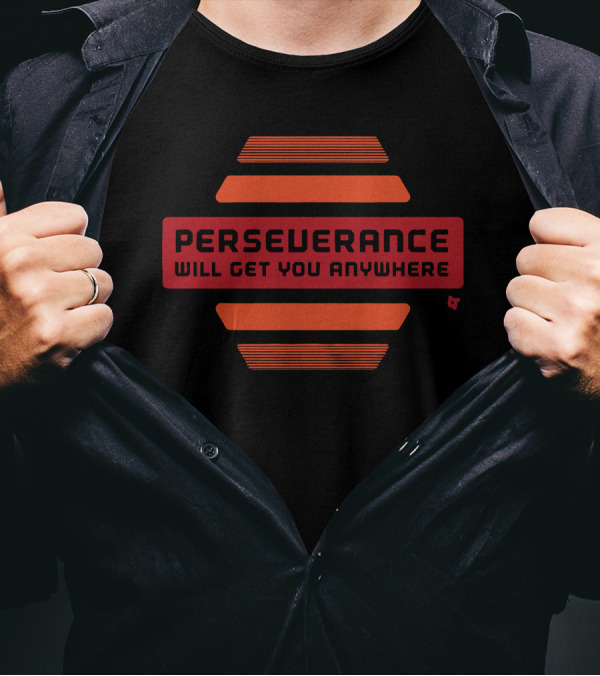 Perseverance Will Get You Anywhere Retro Stripes T-Shirt