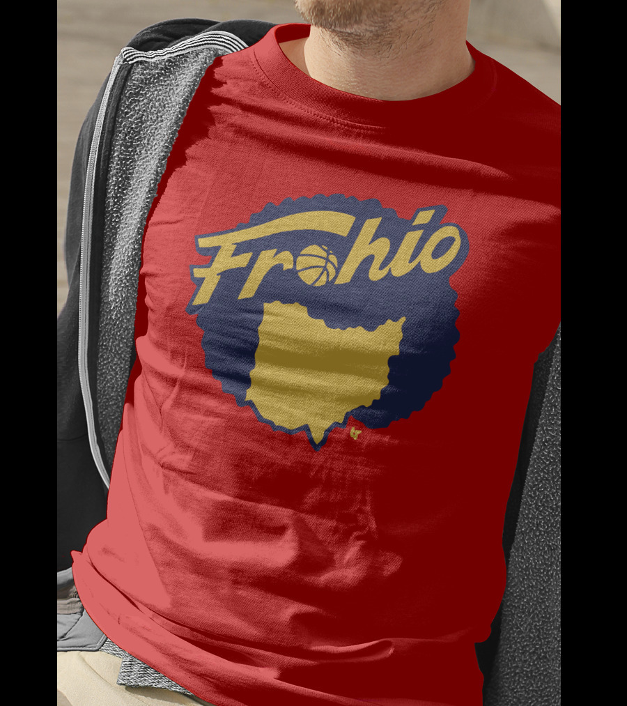 Frohio Ohio Basketball Map Silhouette Red T-Shirt