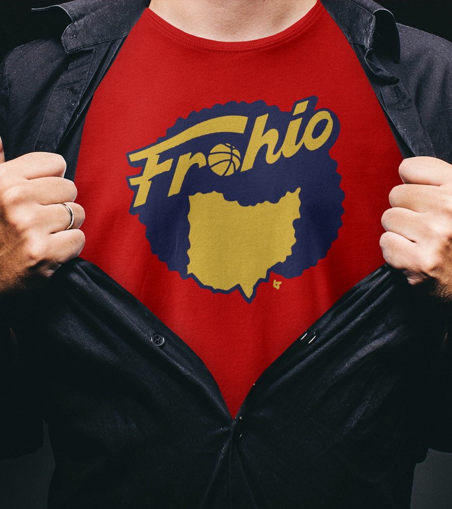 Frohio Ohio Basketball Map Silhouette Red T-Shirt