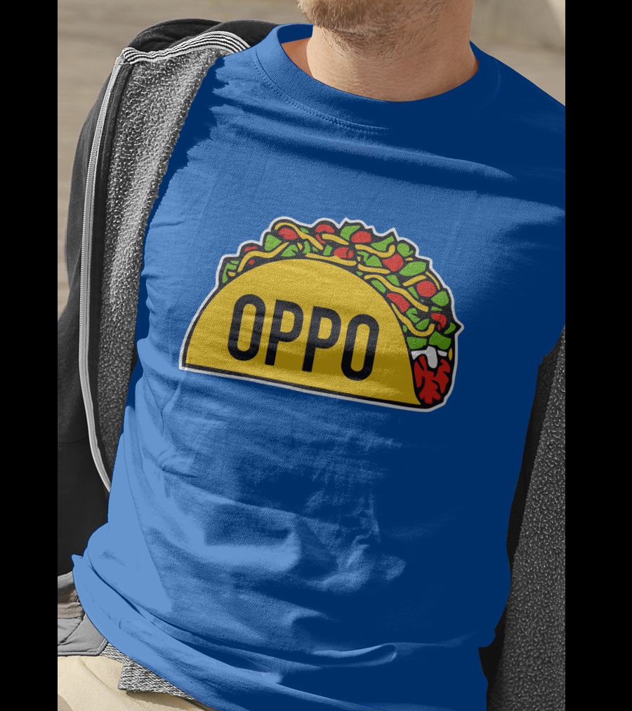 OPPO Taco Graphic On Vibrant Blue Background T-Shirt