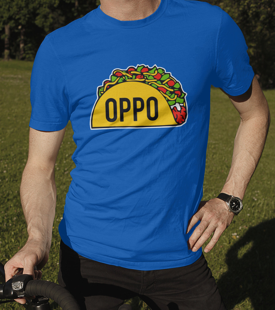 OPPO Taco Graphic On Vibrant Blue Background T-Shirt