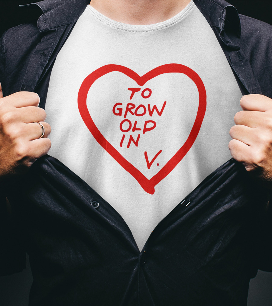 Wandavision To Grow Old In Love Red Heart Design V T-Shirt