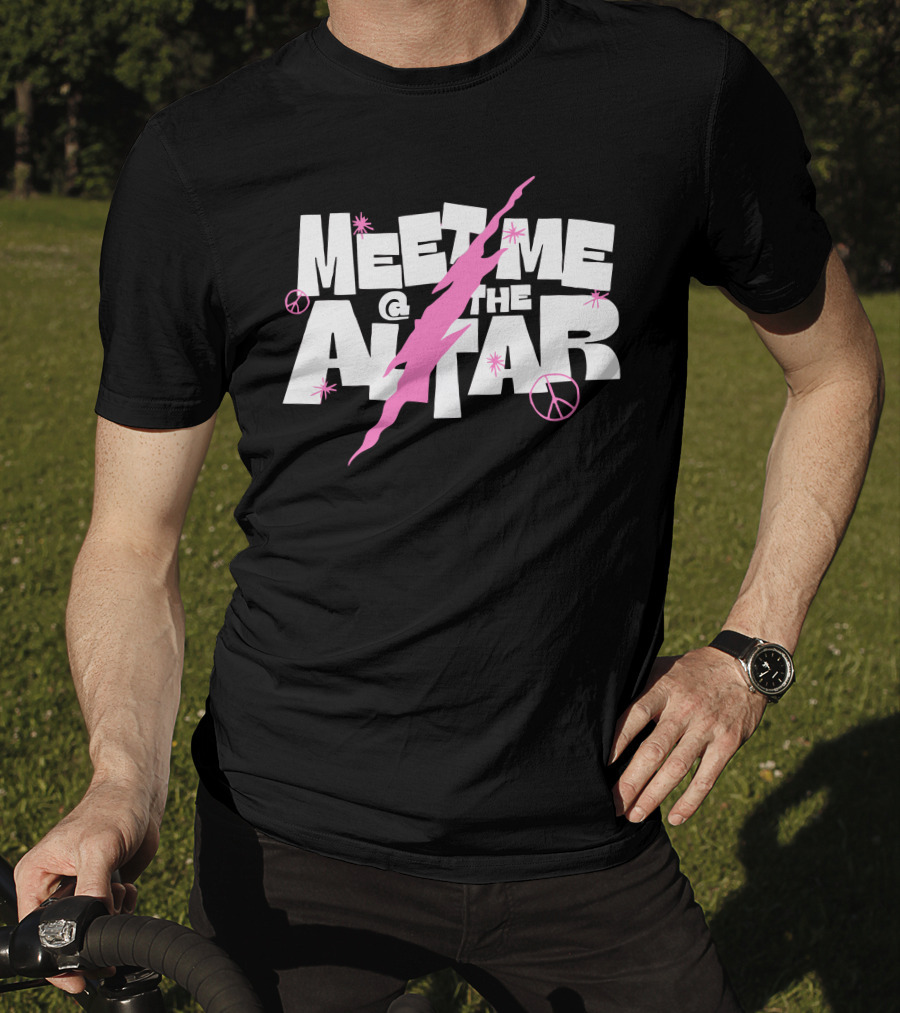 Meet Me @ The Altar Pink Lightning And Peace Signs T-Shirt