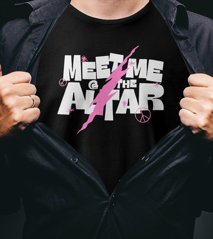 Meet Me @ The Altar Pink Lightning And Peace Signs T-Shirt