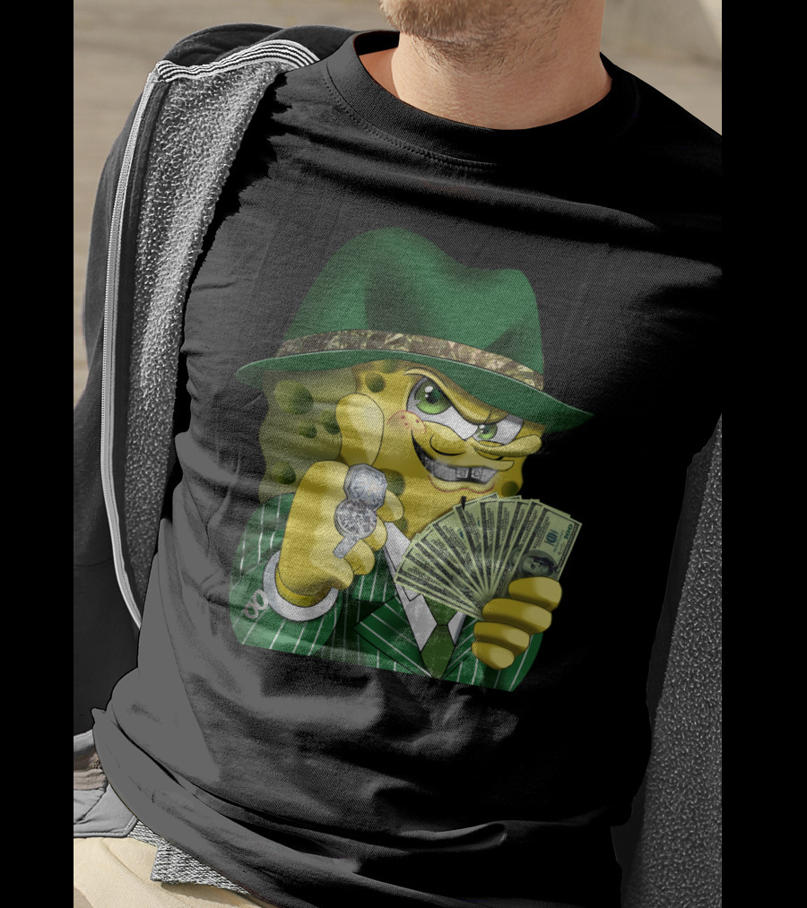 Gangster Spongebob Money And Bling T-Shirt