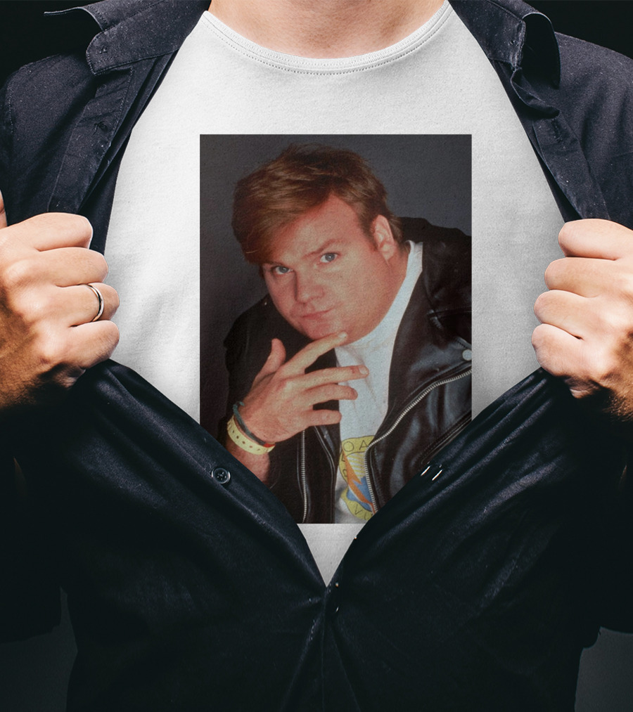 Chris Farley Leather Jacket And Wristbands 90s T-Shirt