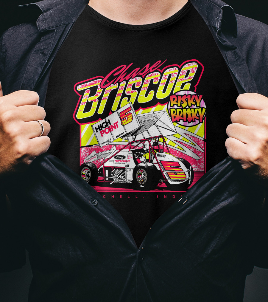 Chase Briscoe Risky Brisky High Point Racing Mitchell Indiana T-Shirt