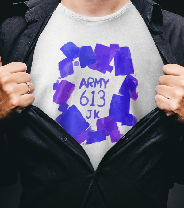BTS ARMY 613 JK Purple Abstract T-Shirt