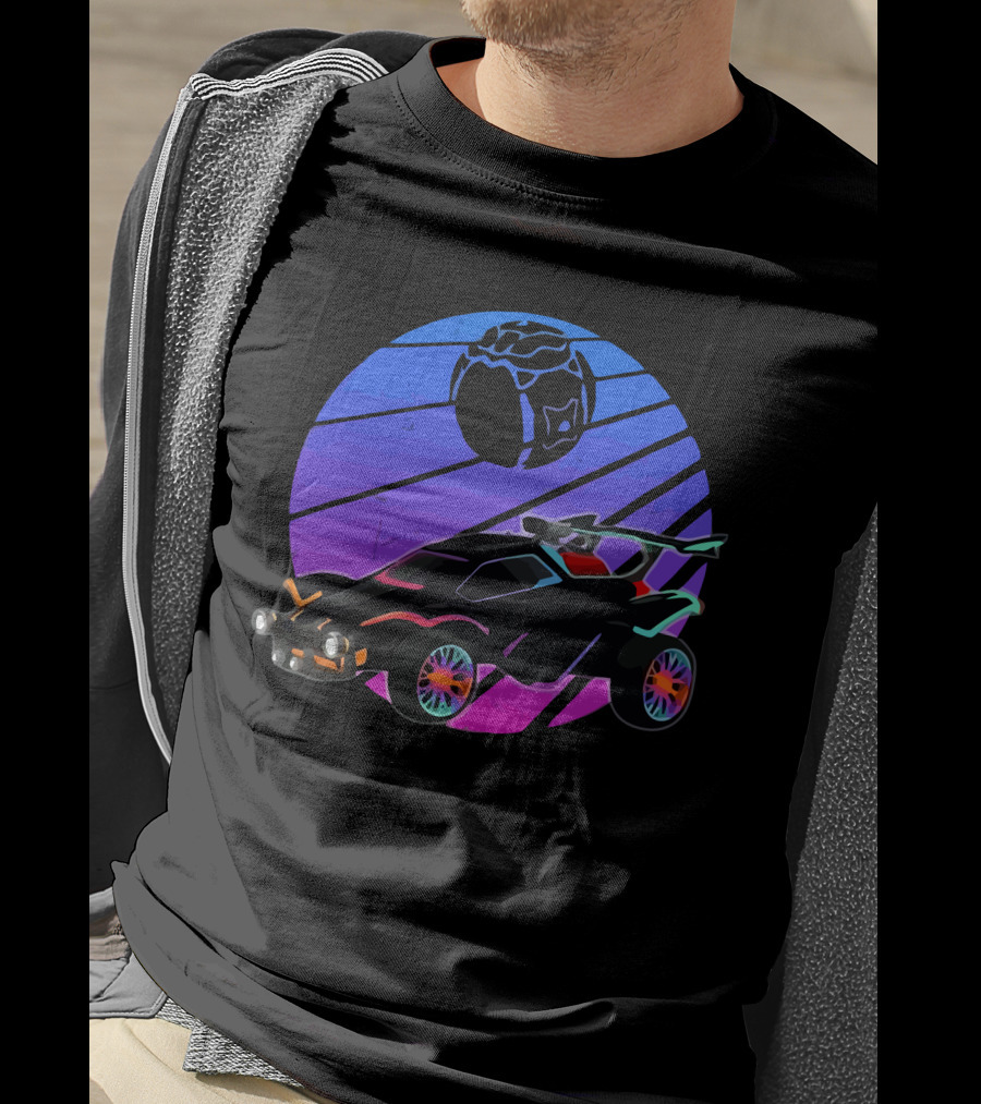 Rocket Soccer Car League Vibrant Distressed Gamer T-Shirt